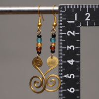 (ケニア)　　真鍮&ビーズ　ピアス　No.600-102