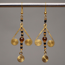 (ケニア)　　真鍮&ビーズ　ピアス　No.600-103