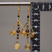 (ケニア)　　真鍮&ビーズ　ピアス　No.600-103