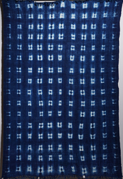 (ブルキナファソ)　藍染絞り　古布大判布　(LL)　No.65