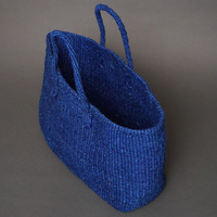 ケニア　サイザルバッグ　ワイド　Lサイズ　(ブルー)