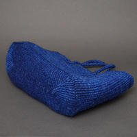 ケニア　サイザルバッグ　ワイド　Lサイズ　(ブルー)