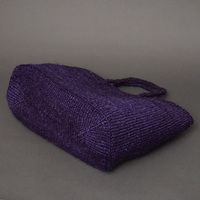 ケニア　サイザルバッグ　ワイド　Lサイズ　(ディープパープル)