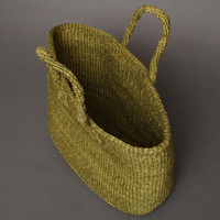 ケニア　サイザルバッグ　ワイド M　(カーキグリーン)