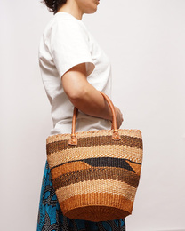 ケニア　サイザルバッグ　Mサイズ　伝統柄　No.12