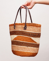 ケニア　サイザルバッグ　Mサイズ　伝統柄　No.15