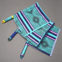 (セネガル)　プラスチック　カラーうちわ　ミントブルー