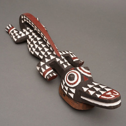 (ブルキナファソ)　ミニマスク　ワニ　No.10