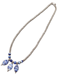 (ケニア)　グラス&メタルビーズ　ネックレス　 No.175