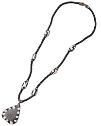 (ケニア)　牛骨&メビーズ　ネックレス　 No.229