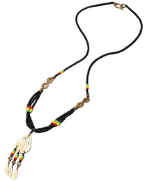 (ケニア)　真鍮フリンジ&メビーズ　ネックレス　 No.228