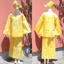 セネガル　バゼン　刺繍ドレス　No.6