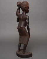 (タンザニア)　黒檀木彫り 母子像　47cm