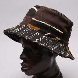 パッチワークハット　(ブラウンミックス)　メンズM～Lサイズ