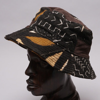 パッチワークハット　(ブラウンミックス)　メンズM～Lサイズ