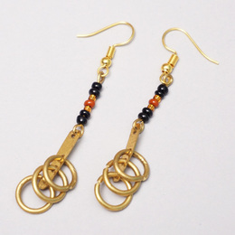 (ケニア)　　真鍮&ビーズ　ピアス　No.600-70