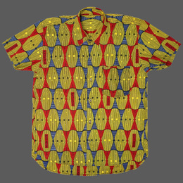 (マリ)　アフリカンワックス　シャツ　半袖　Sサイズ No.2