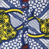 (マリ)　アフリカンワックス　シャツ　半袖　Sサイズ No.5