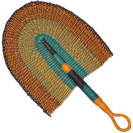 (ブルキナファソ)　エレファントグラス　カラーうちわ　No.37