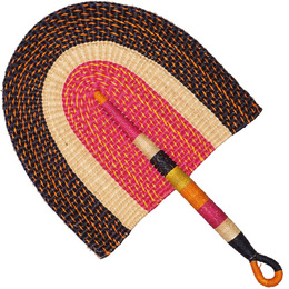 (ブルキナファソ)　エレファントグラス　カラーうちわ　No.38