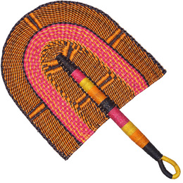 (ブルキナファソ)　エレファントグラス　カラーうちわ　No.45