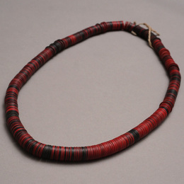 (マリ)　プラスチック　レコード盤ビーズ　71cm　No.8