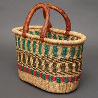 (ブルキナファソ)　楕円マルシェバスケット　(M)　No.11