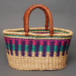 (ブルキナファソ)　楕円マルシェバスケット　(M)　No.8