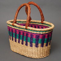 (ブルキナファソ)　楕円マルシェバスケット　(M)　No.8