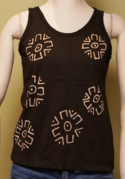 泥染めタンクトップ　No.12　レディースS