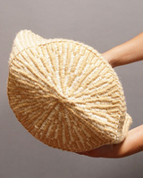 (ケニア)　サイザルバッグ　アクリル柄編み　10インチ　(ホワイトXベージュ)　No.3