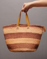 ケニア　ボーダーカラー　サイザルバッグ　10インチ　No,1