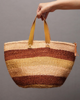 ケニア　ボーダーカラー　サイザルバッグ　10インチ　No,4