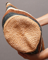 ケニア　ボーダーカラー　サイザルバッグ　8インチ　No,1