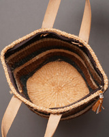 ケニア　ボーダーカラー　サイザルバッグ　8インチ　No,1