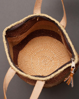 ケニア　ボーダーカラー　サイザルバッグ　8インチ　No,2