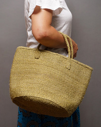 ケニア　サイザルバッグ　10インチ　(オリーブ)