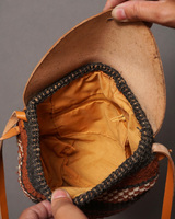 ケニア　バオバブポシェット レザーフラップ　　No.4