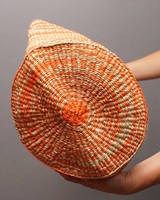 ケニア　サイザルバッグ　10インチ　レザーレース　No.17