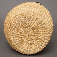 (ブルキナファソ)　半球マルシェバスケット　ブラックレザー　無地　(S)　No.10