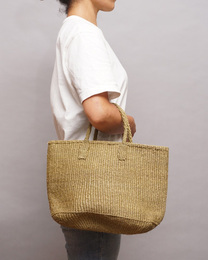 ケニア　サイザルバッグ　ワイド　Mサイズ　(オリーブ)