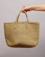 ケニア　サイザルバッグ　ワイド　Mサイズ　(オリーブ)