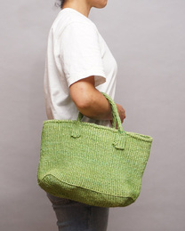 ケニア　サイザルバッグ　ワイド M　(ワカクサ)