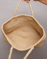 ケニア　サイザルバッグ　ワイド　Lサイズ　(ベージュ)