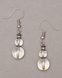 (ケニア)　クリアビーズ　ピアス　No.900-33