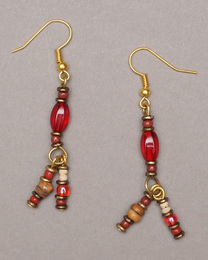 (ケニア)　　ビーズ　ピアス　No.900-42