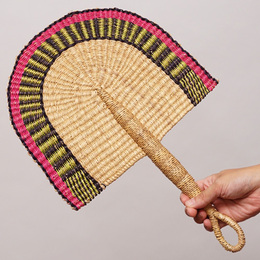 (ブルキナファソ)　エレファントグラス　カラーうちわ　No.22