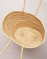 (モロッコ)　マルシェバスケット　ブラウンレザーハンドル　(M)