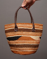 ケニア　サイザルバッグ　Mサイズ　伝統柄　No.10