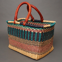 (ブルキナファソ)　スクエアバスケット　カラー　(L)　No.11